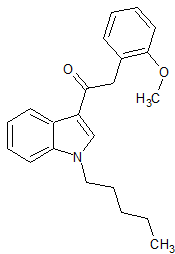 Struttura chimica del cannabinoide sintetico JWH-250